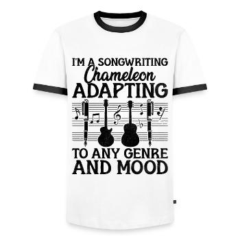 Musician Songwriter Singer Musician Music Music Pr - Men's Ringer Shirt - white/black - Front - AI Model Female 172 light (172cm) & AI Model Male 178 dark (178cm)