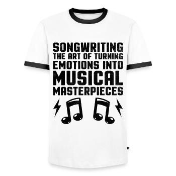 Musician Songwriter Singer Musician Music Music Pr - Men's Ringer Shirt - white/black - Front - AI Model Female 172 light (172cm) & AI Model Male 178 dark (178cm)