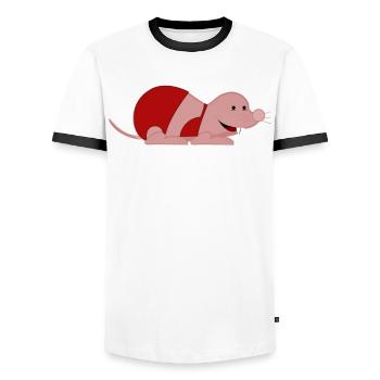 Naked Mole Rat with a Bikini - Men's Ringer Shirt - white/black - Front - AI Model Female 172 light (172cm) & AI Model Male 178 dark (178cm)