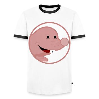 Pretty Naked Mole Rat - Männer Kontrast-T-Shirt - Weiß/Schwarz - Vorne - AI Model Female 172 light (172cm) & AI Model Male 178 dark (178cm)