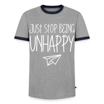 Sarcasme Misanthrope Sarcasme Gothique malheureux - T-shirt contrasté Homme - gris/marine  - Devant - AI Model Female 172 light (172cm) & AI Model Male 178 light (178cm)