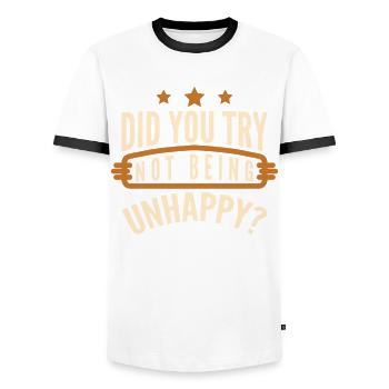 Misanthrope Goth Sarcasm Unhappy - Men's Ringer Shirt - white/black - Front - AI Model Female 172 light (172cm) & AI Model Male 178 dark (178cm)