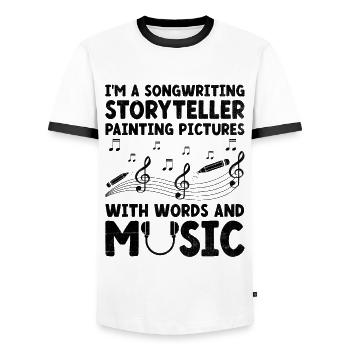 Musician Songwriter Singer Musician Music Music Pr - Men's Ringer Shirt - white/black - Front - AI Model Female 172 light (172cm) & AI Model Male 178 dark (178cm)