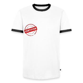 Apres Ski Party zertifizierter Apres Skilehrer - Männer Kontrast-T-Shirt - Weiß/Schwarz - Vorne - AI Model Female 172 light (172cm) & AI Model Male 178 dark (178cm)