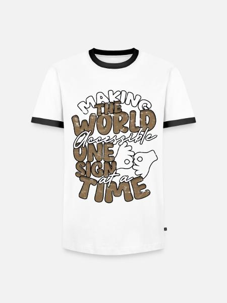 ASL Dolmetscher Gebärdensprache - Männer Kontrast-T-Shirt - Weiß/Schwarz