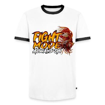Kampffisch Kampffische Fight Mode Always On - Männer Kontrast-T-Shirt - Weiß/Schwarz - Vorne - AI Model Female 172 light (172cm) & AI Model Male 178 dark (178cm)