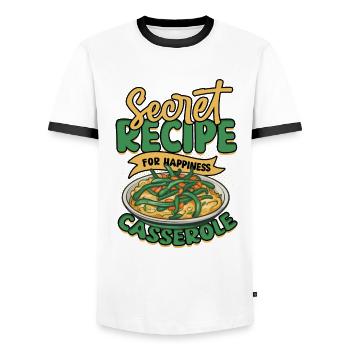 Grüner Bohnenauflauf Green Bean Casserole - Men's Ringer Shirt - white/black - Front - AI Model Female 172 light (172cm) & AI Model Male 178 dark (178cm)