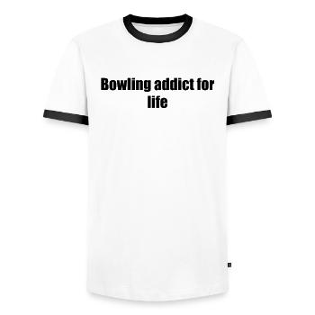 Bowling - Bowling addict for life - Men's Ringer Shirt - white/black - Front - AI Model Female 172 light (172cm) & AI Model Male 178 dark (178cm)