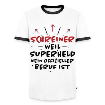 Schreiner Spruch Beruf Lustiges Schreiner Geschenk - Männer Kontrast-T-Shirt - Weiß/Schwarz - Vorne - AI Model Female 172 light (172cm) & AI Model Male 178 dark (178cm)