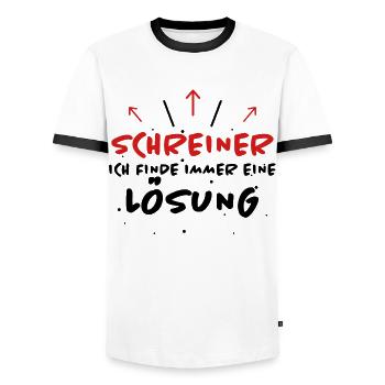 Schreiner Spruch Beruf Lustiges Schreiner Geschenk - Männer Kontrast-T-Shirt - Weiß/Schwarz - Vorne - AI Model Female 172 light (172cm) & AI Model Male 178 dark (178cm)