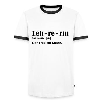 Abschiedsgeschenk Lehrerin - Frau Klasse Abschied - Männer Kontrast-T-Shirt - Weiß/Schwarz - Vorne - AI Model Female 172 light (172cm) & AI Model Male 178 dark (178cm)