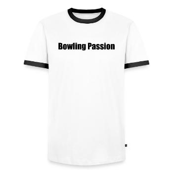 Bowling - Bowling Passion - Männer Kontrast-T-Shirt - Weiß/Schwarz - Vorne - AI Model Female 172 light (172cm) & AI Model Male 178 dark (178cm)