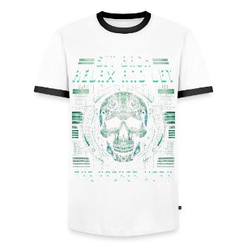 Penetration tester Sit back and let hacker work - Men's Ringer Shirt - white/black - Front - AI Model Female 172 light (172cm) & AI Model Male 178 dark (178cm)