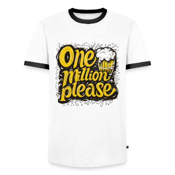 One Million Beers Please Design pour les amateurs de bière - T-shirt contrasté Homme - blanc/noir - Devant - AI Model Female 172 light (172cm) & AI Model Male 178 dark (178cm)