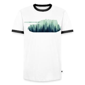 Combat Tank Tank Driver - Men's Ringer Shirt - white/black - Front - AI Model Female 172 light (172cm) & AI Model Male 178 dark (178cm)