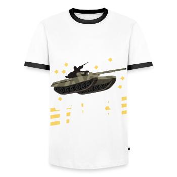 Tank Driver Combat Tank - Men's Ringer Shirt - white/black - Front - AI Model Female 172 light (172cm) & AI Model Male 178 dark (178cm)