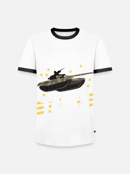 Tank Driver Combat Tank - Men's Ringer Shirt - white/black
