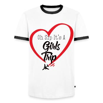Filles Week-end Femmes Filles Voyage - T-shirt contrasté Homme - blanc/noir - Devant - AI Model Female 172 light (172cm) & AI Model Male 178 dark (178cm)