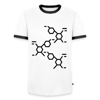 Neurones Chimie Science Tableau périodique Laboratoire - T-shirt contrasté Homme - blanc/noir - Devant - AI Model Female 172 light (172cm) & AI Model Male 178 dark (178cm)