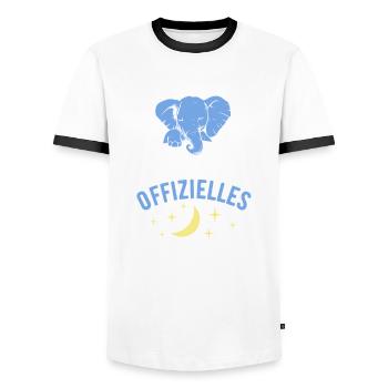 Offizielles Schlafshirt lustiges Elefant Geschenk - Männer Kontrast-T-Shirt - Weiß/Schwarz - Vorne - AI Model Female 172 light (172cm) & AI Model Male 178 dark (178cm)