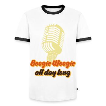 Boogie Woogie Dancing Swing - Men's Ringer Shirt - white/black - Front - AI Model Female 172 light (172cm) & AI Model Male 178 dark (178cm)
