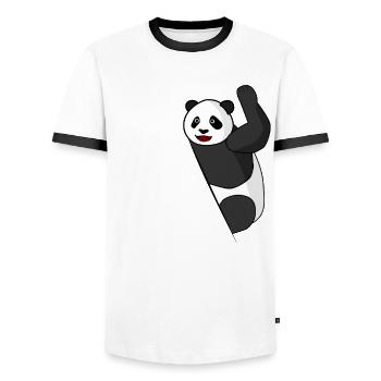 Panda Bear Pandas Giant Panda - Männer Kontrast-T-Shirt - Weiß/Schwarz - Vorne - AI Model Female 172 light (172cm) & AI Model Male 178 dark (178cm)