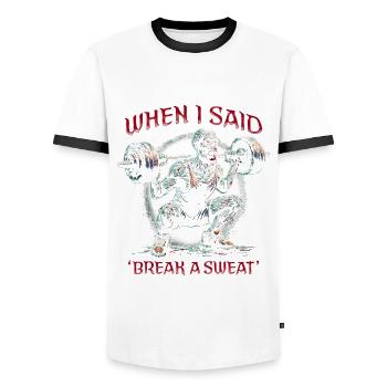 Leg Day Leg Training Legs Workout Bodybuilder - Men's Ringer Shirt - white/black - Front - AI Model Female 172 light (172cm) & AI Model Male 178 dark (178cm)