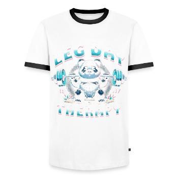 Leg Day Leg Training Legs Workout Bodybuilder - Men's Ringer Shirt - white/black - Front - AI Model Female 172 light (172cm) & AI Model Male 178 dark (178cm)