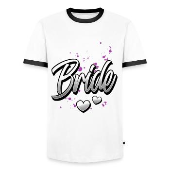 Team Bride Hen Party - Men's Ringer Shirt - white/black - Front - AI Model Female 172 light (172cm) & AI Model Male 178 dark (178cm)