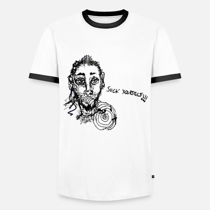 Techno celebrate Berlin conspicuously - Men's Ringer Shirt - white/black