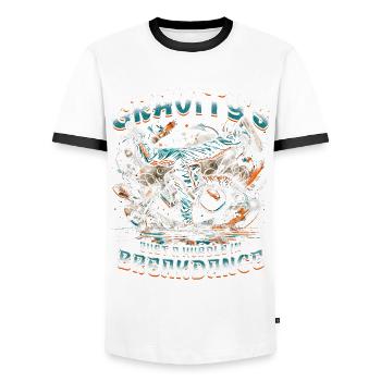 Breakdance B-boy Stunt Street Dancer - Men's Ringer Shirt - white/black - Front - AI Model Female 172 light (172cm) & AI Model Male 178 dark (178cm)