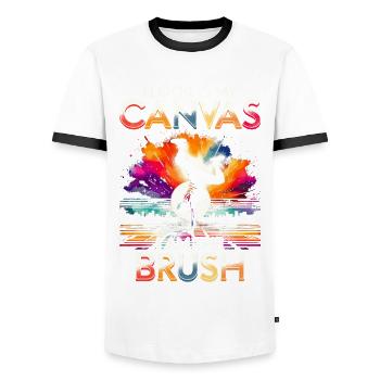 Breakdance B-boy Stunt Street Dancer - Men's Ringer Shirt - white/black - Front - AI Model Female 172 light (172cm) & AI Model Male 178 dark (178cm)