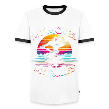 Breakdance B-boy My Moves My Rules - Men's Ringer Shirt - white/black - Front - AI Model Female 172 light (172cm) & AI Model Male 178 dark (178cm)