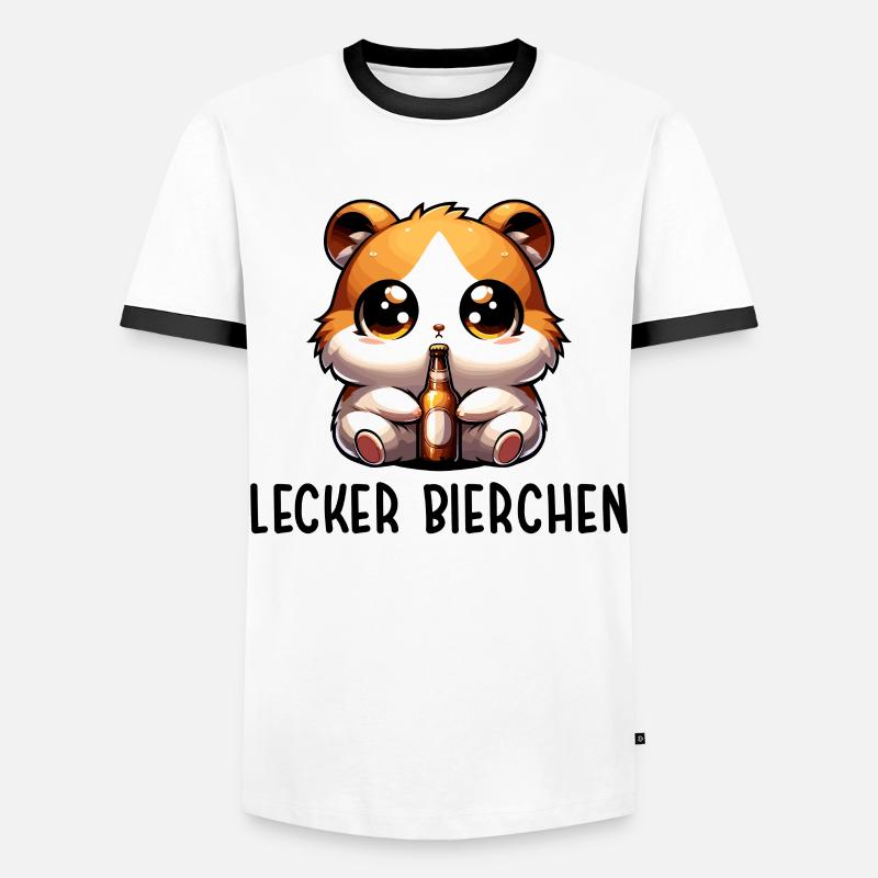 LECKER BIERCHEN Sad Hamster Meme - Männer Kontrast-T-Shirt - Weiß/Schwarz