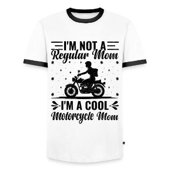 Je ne suis pas une maman ordinaire Je suis une maman de moto cool - T-shirt contrasté Homme - blanc/noir - Devant - AI Model Female 172 light (172cm) & AI Model Male 178 dark (178cm)