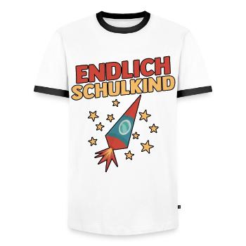 Jeunes quittant les garderies pour la rentrée scolaire Inscription des enfants à l’école - T-shirt contrasté Homme - blanc/noir - Devant - AI Model Female 172 light (172cm) & AI Model Male 178 dark (178cm)