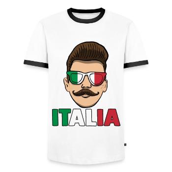 Italia Italiener Italienisch Italien - Männer Kontrast-T-Shirt - Weiß/Schwarz - Vorne - AI Model Female 172 light (172cm) & AI Model Male 178 dark (178cm)