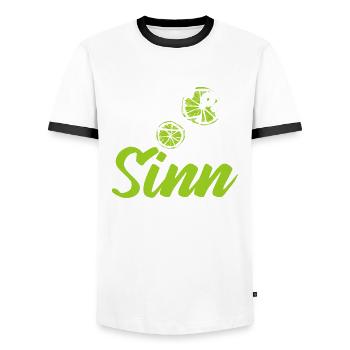 Ein Leben ohne Sinn ist möglich aber ginlos - Männer Kontrast-T-Shirt - Weiß/Schwarz - Vorne - AI Model Female 172 light (172cm) & AI Model Male 178 dark (178cm)