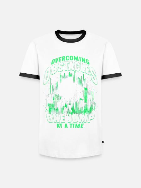 Parkour Parkourläufer Overcoming obstacles - Männer Kontrast-T-Shirt - Weiß/Schwarz