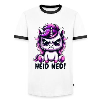 Heid Ned - Men's Ringer Shirt - white/black - Front - AI Model Female 172 light (172cm) & AI Model Male 178 dark (178cm)