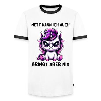 Sympa je peux aussi apporter mais rien - T-shirt contrasté Homme - blanc/noir - Devant - AI Model Female 172 light (172cm) & AI Model Male 178 dark (178cm)