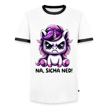 Na Sicha Ned - Men's Ringer Shirt - white/black - Front - AI Model Female 172 light (172cm) & AI Model Male 178 dark (178cm)