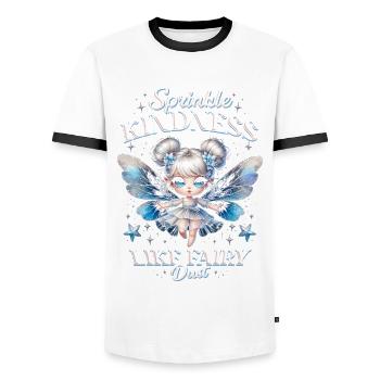 Fairycore Sprinkle kindness like fairy dust - Men's Ringer Shirt - white/black - Front - AI Model Female 172 light (172cm) & AI Model Male 178 dark (178cm)