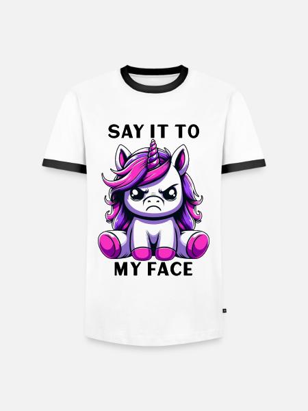 Dis-le-moi en face - T-shirt contrasté Homme - blanc/noir
