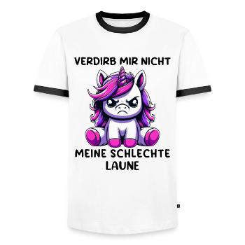Don't spoil my bad - Men's Ringer Shirt - white/black - Front - AI Model Female 172 light (172cm) & AI Model Male 178 dark (178cm)