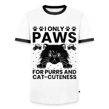 Cat Photographers Cat Lovers Photograpy Cats Photo - Men's Ringer Shirt - white/black - Front - AI Model Female 172 light (172cm) & AI Model Male 178 dark (178cm)