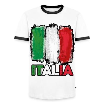 Italia Italiener Italienisch Italien - Männer Kontrast-T-Shirt - Weiß/Schwarz - Vorne - AI Model Female 172 light (172cm) & AI Model Male 178 dark (178cm)