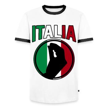 Italia Italiener Italienisch Italien - Männer Kontrast-T-Shirt - Weiß/Schwarz - Vorne - AI Model Female 172 light (172cm) & AI Model Male 178 dark (178cm)