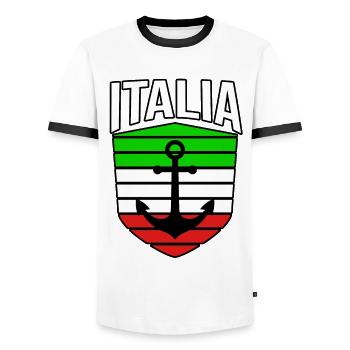 Italia Italiener Italienisch Italien - Männer Kontrast-T-Shirt - Weiß/Schwarz - Vorne - AI Model Female 172 light (172cm) & AI Model Male 178 dark (178cm)