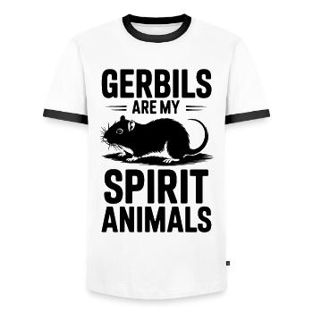 Love Gerbil Saying Racing Rat Gerbil Gift - Men's Ringer Shirt - white/black - Front - AI Model Female 172 light (172cm) & AI Model Male 178 dark (178cm)